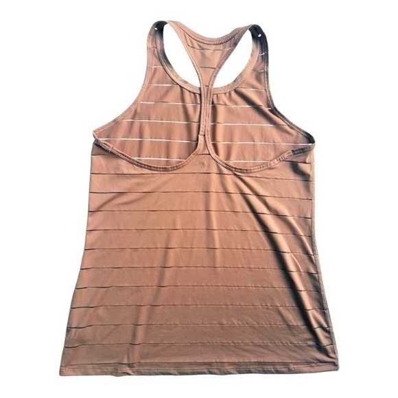 Athleta Nude Mesh Striped Chi Racerback Tank Size Medium - Picture 2 of 3